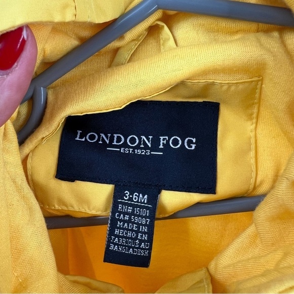 London Fog yellow raincoat with puppy dog - Picture 3 of 4